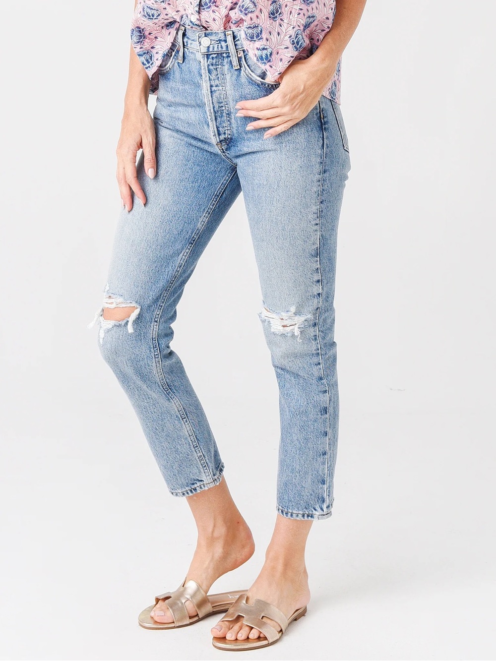 Agolde Riley high waisted Light Blue Denim Jeans size 29